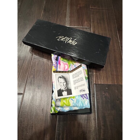 Bob Mackie Floral Silk Scarf Square Blue Pink Wrap Shawl Lightweight Boho NWB - Picture 5 of 8